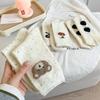 5 Pairs Women Cotton Mid-calf Socks Cartoon Cute Preppy Style Sweat-absorbent Summer Socks for Women