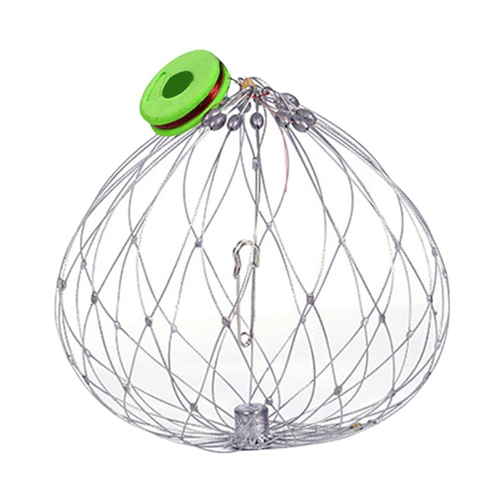 Saltwater Fishing Crab Trap Stainless Steel Cage Adjustable Crab Trap Cage With Auto Deploying Fishing Gear Accessory