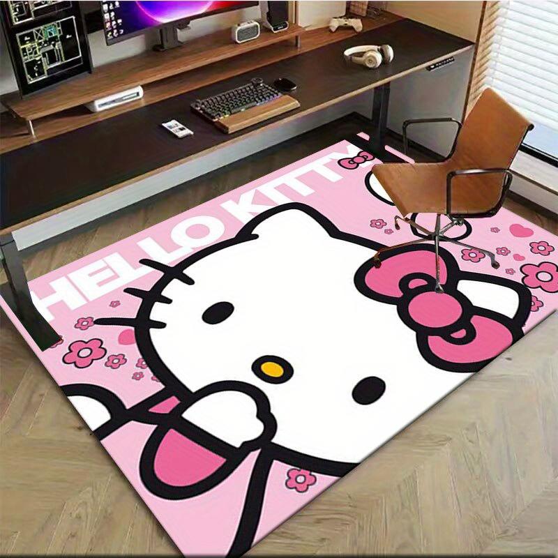 1 шт. Sanrio Hello Kitty Ковер для офиса с принтом русалки Прямоугольный коврик под стол, Идеальный декор для гостиной, спальни, кухни, Нескользящий пол