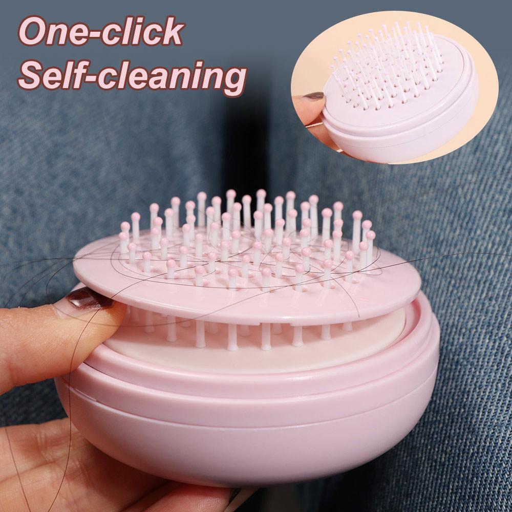One-click Self Cleaning Air Cushion Massage Combs Portable Hair Comb Wet Dry Detangling
