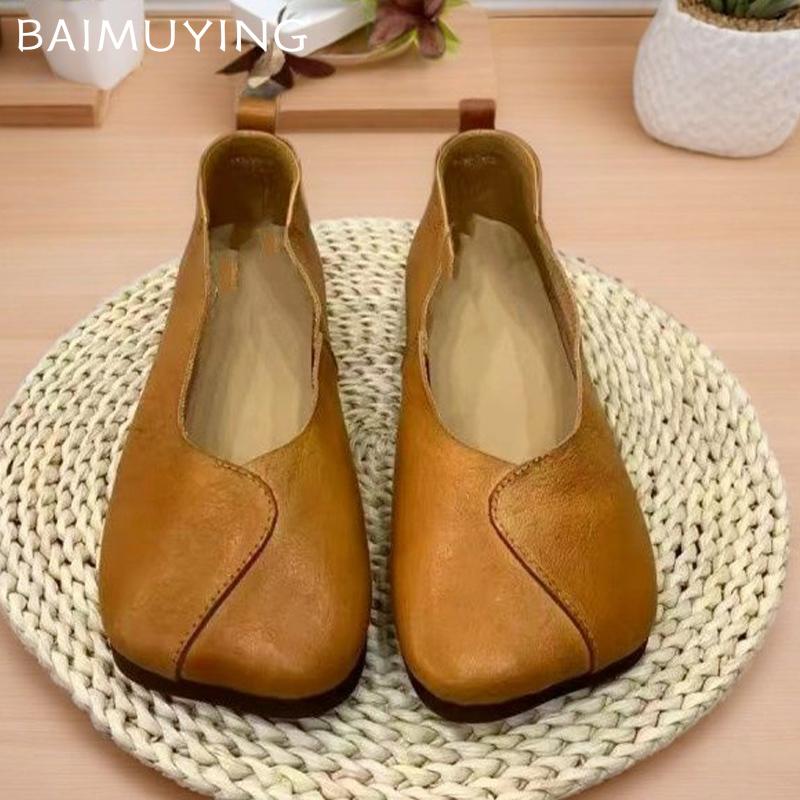 Кожаные туфли на плоской подошве женские лоферы с квадратным носком повседневная обувь 2025 года трендовые мягкие удобные зимние дизайнерские женские туфли