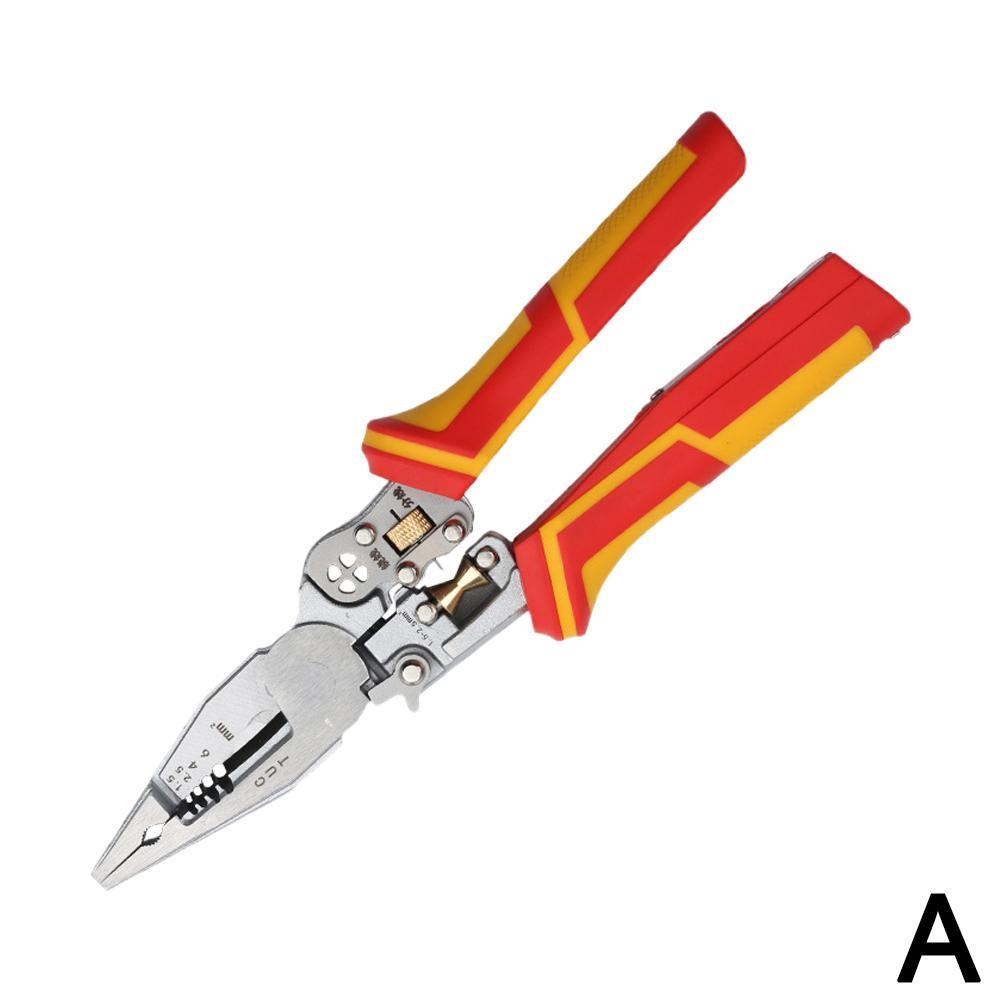 9-in-1 Foldable Wire Stripper with Crimping, Cutting & Wrench - Durable Cr-V Steel for Home/Industry