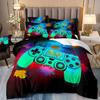 Постельный комплект для видеоигр для мужчин, пододеяльник с принтом игрового контроллера с наволочками для мальчиков, комплект пододеяльника для подростков