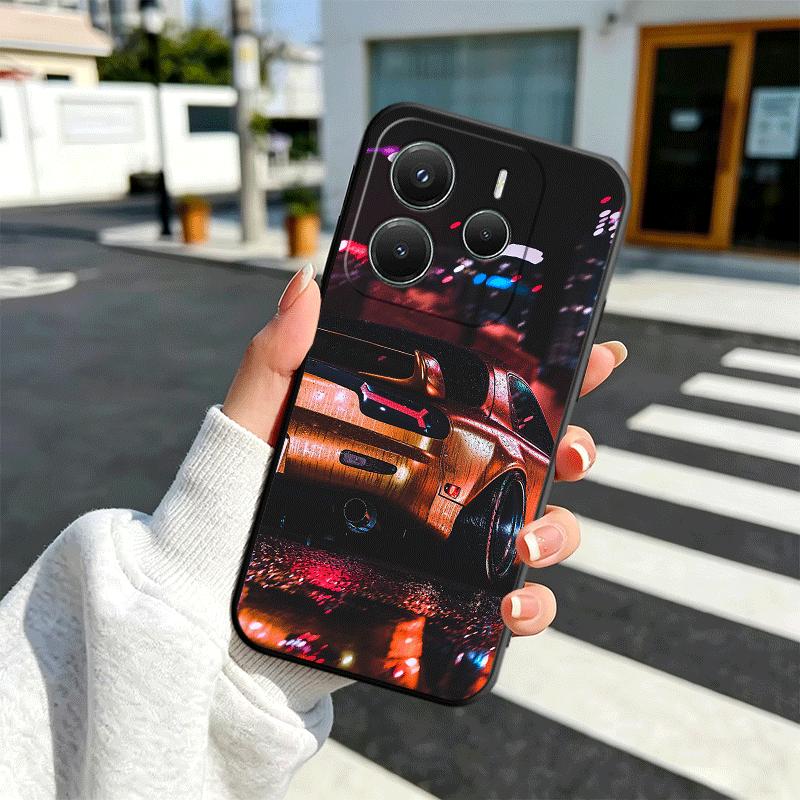 Japan JDM Sports Cars Theme Soft Phone Case for Xiaomi Redmi Note 12 13 14 15 Pro Plus 11 12S 11S 11T 10 4G Black Cover Back She