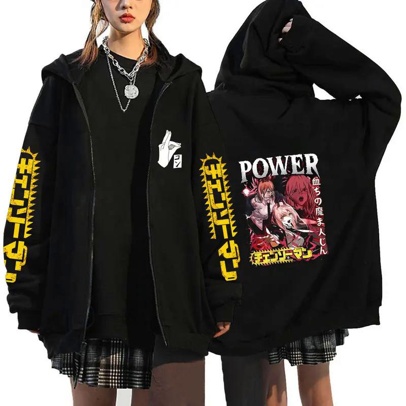 Anime Chainsaw Man Zip Hoodies Sweatshirts