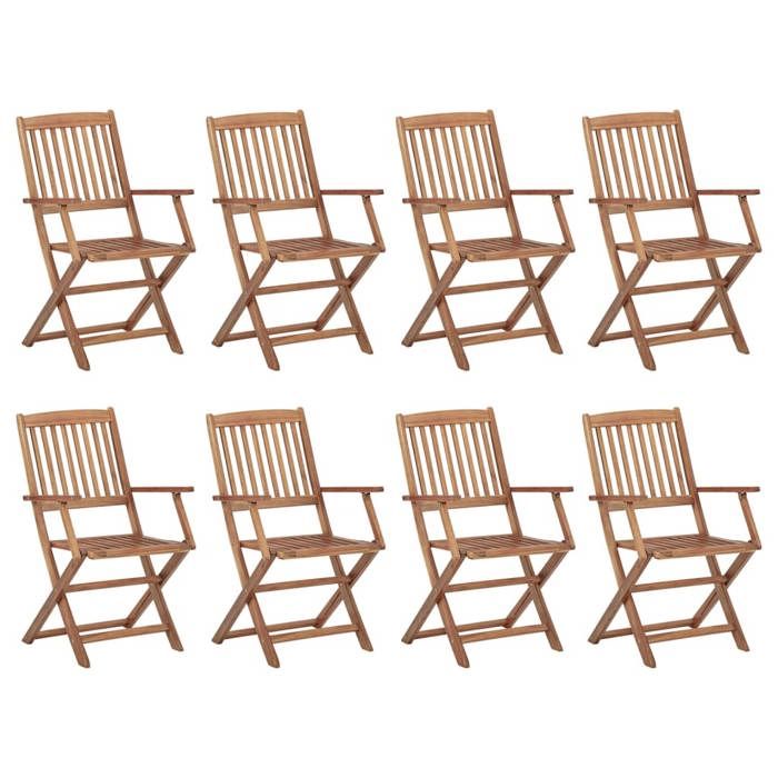 Maison Exclusive - Chaises pliables d'extérieur et coussins lot de 8 Bois d'acacia