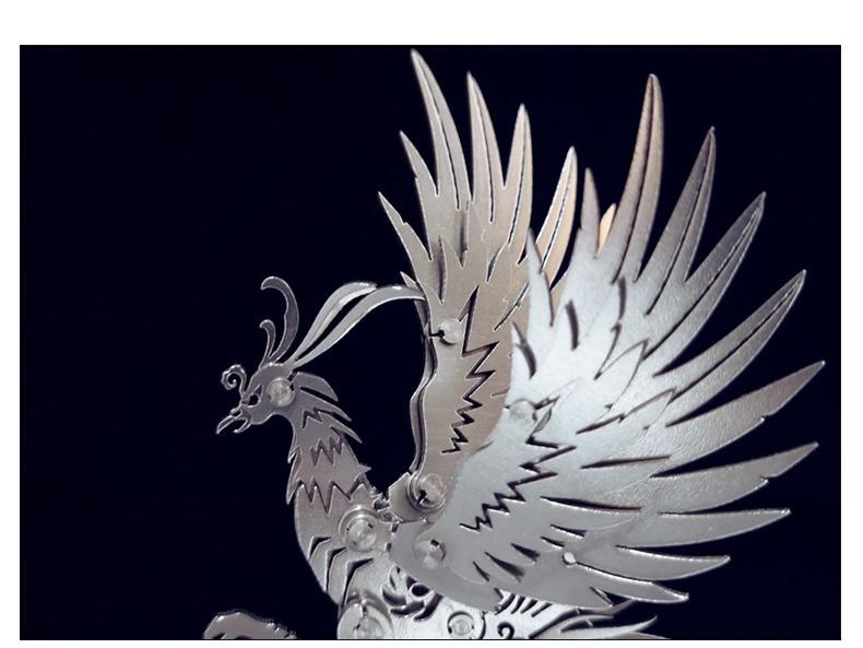 Phoenix Vermilion Bird 3D Metal Puzzle: High-Difficulty Mechanical Model for Adults