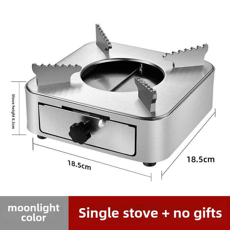 Stainless Steel Alcohol Stove Household High-end Catering Dry Pot Base for Guocai Hotel Commercial Dormitory Small Hot Pot Original color with drawer