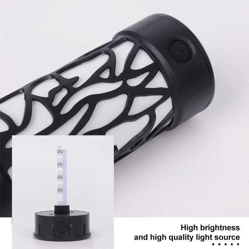 4PCS New Round Solar Flame Lamp IP65 Waterproof Outdoor Lawn Light Flickering Atmosphere Lighting for Courtyard Garden Villa Landscap