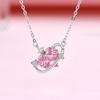 Ожерелье Love Planet Женское Корейское Романтичное Нишевое Легкое Роскошное Розовый Бриллиант Любовь Трехмерное Премиальное Ожерелье