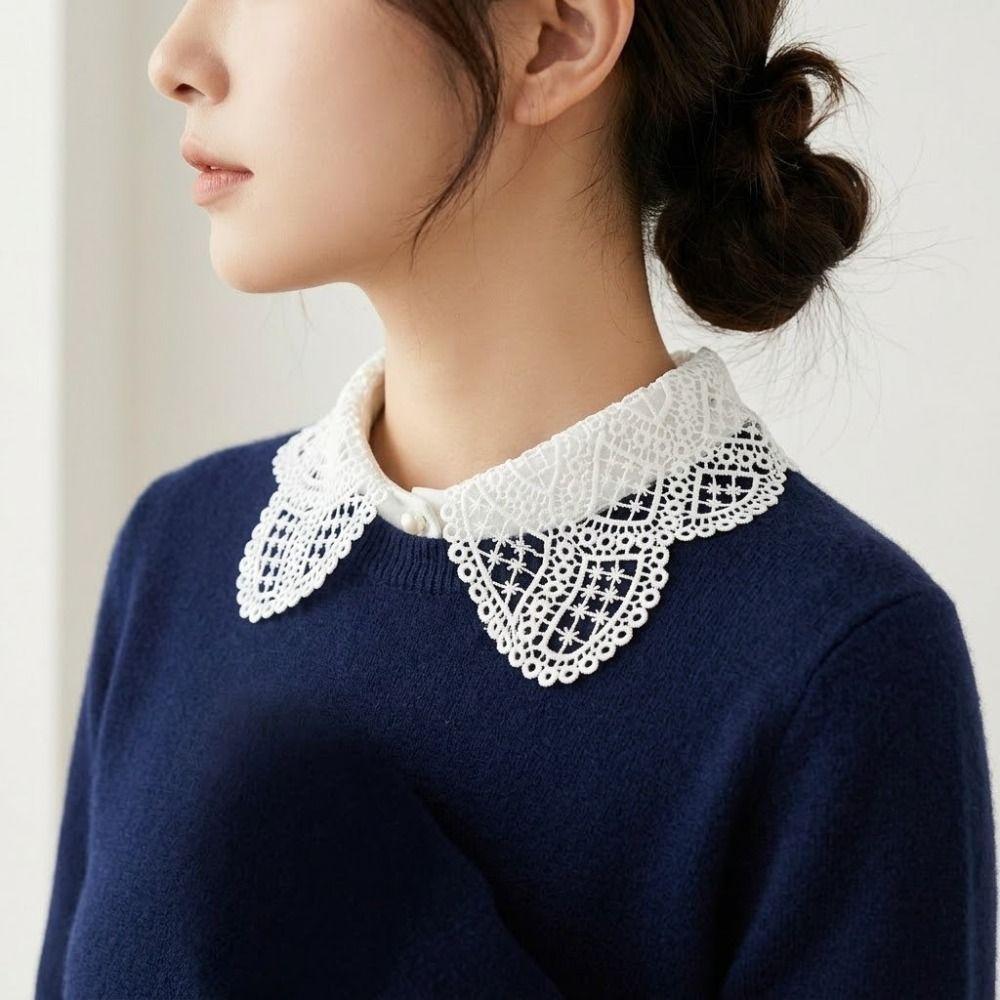 Removable Lace Collar Detachable Half Decor Collar Stylish Office Fake Collar Sweater Accessories