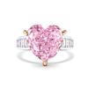 Xiancan Jewelry 2023 Heart-Shaped Pink Diamond Ring, 925 Silver High Carbon, Simple Fashion Band.
