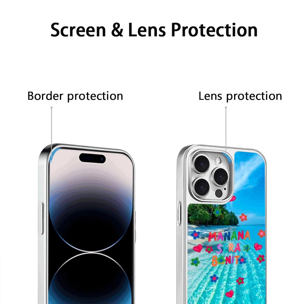 Милый розовый дизайн с узором плаката Manana Чехол для телефона для iPhone 16 15 14 13 12 11 Pro Max Защитный чехол из овчины с серебряным краем