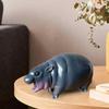 Hippo Ornament Resin Mini Hippo Figurine Tabletop Hippopotamus Sculpture for Home