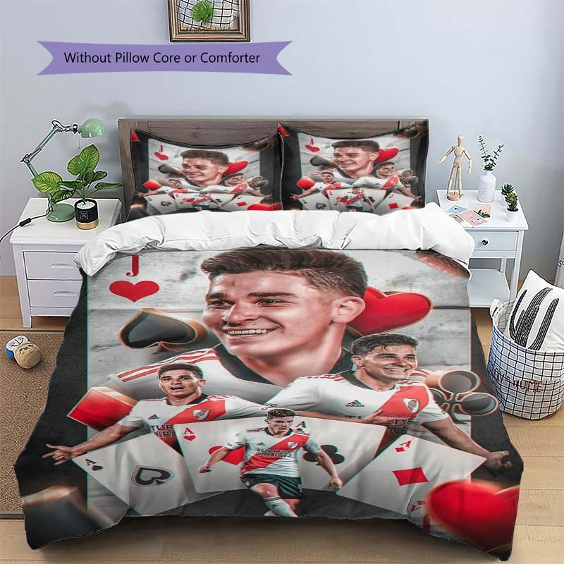 Julian Alvarez River Plate Poker Card 3D Print Duvet Cover Set Soccer Star Bedding Set Without Pillow Core Comforter Bedroom Decor