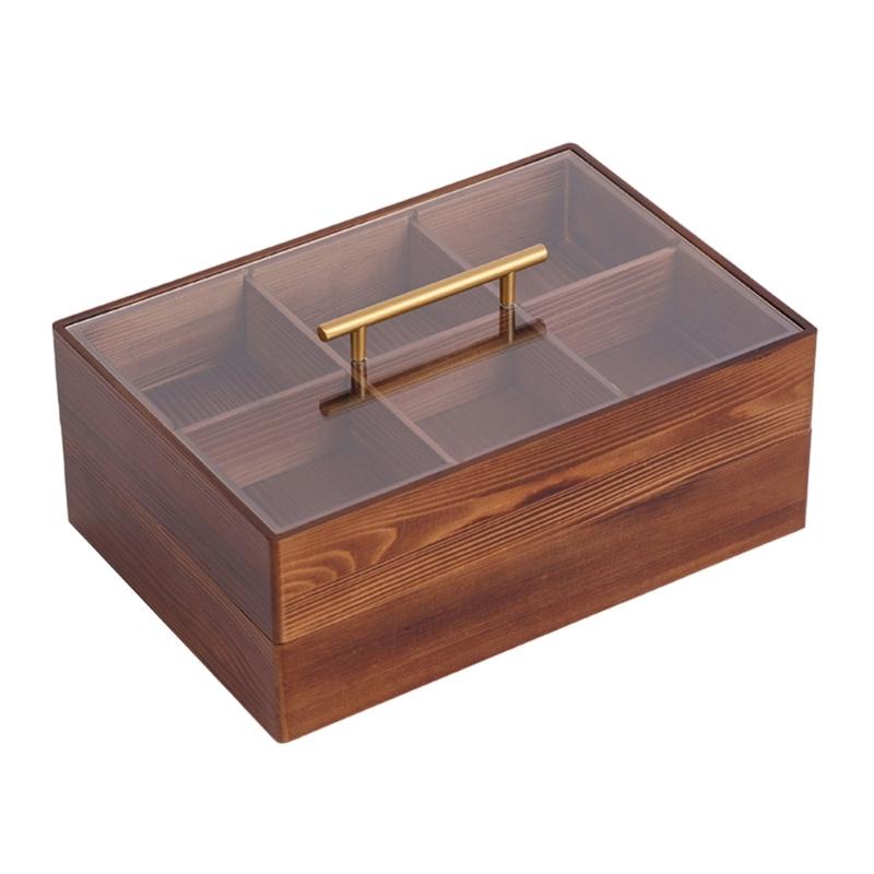 Stylish Candy Box Elegant Wood Dry Fruit Container with Cover for Living Room Elegant Snack Organizer for Household Use