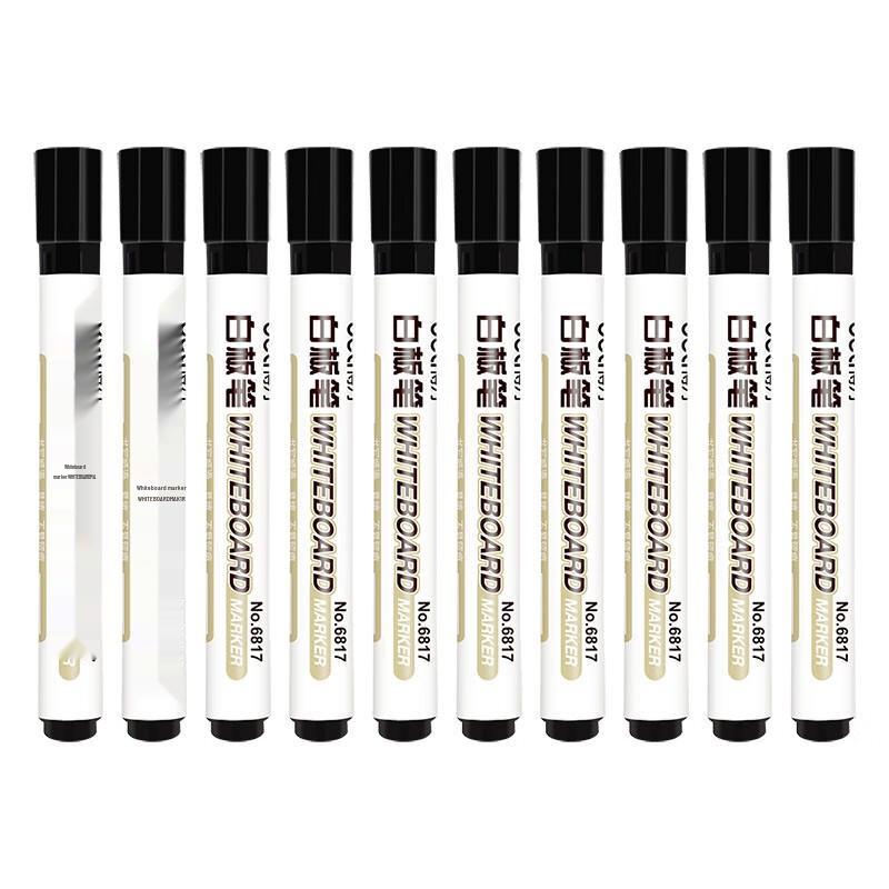 Deli 10-Pack Black Erasable Whiteboard Pens