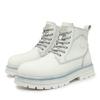 Martin boots leather thick-soled rhubarb boots women's outdoor casual tooling boots men's boots high-top velvet cotton shoes