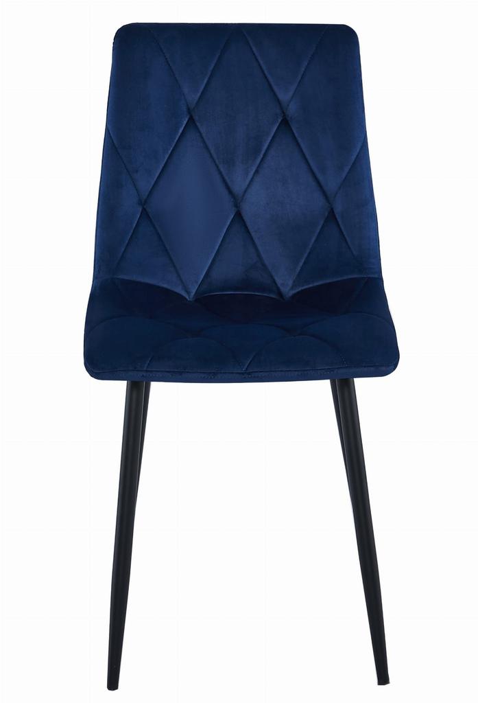 LIBRA chair - navy blue velvet / black legs x 1