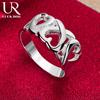 925 Sterling Silver Heart Ring Fashion Wedding Jewelry