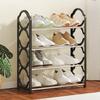 Four-Layer Lace Shoe Rack Door Dust-Proof Storage Rack Multi-Layer Shoe Cabinet Rack Space-Saving Multi-Functional Shoe Cabinet
