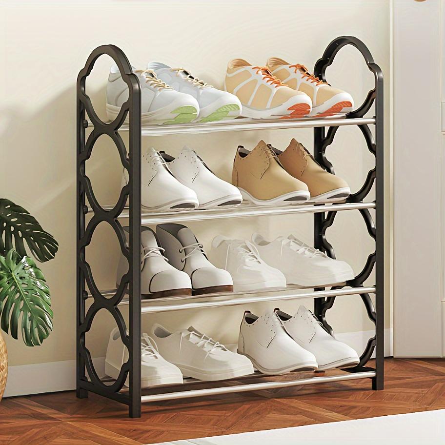 Four-Layer Lace Shoe Rack Door Dust-Proof Storage Rack Multi-Layer Shoe Cabinet Rack Space-Saving Multi-Functional Shoe Cabinet