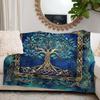 Yggdrasil blanket Norse mythology design tree of life pattern soft throw boho decor bedroom textile mystical accessory