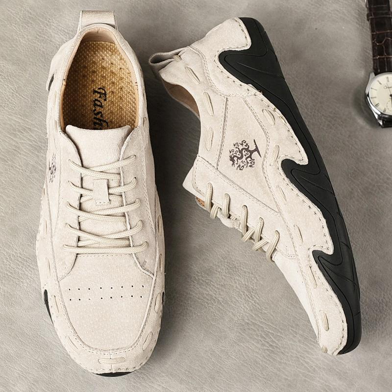 Тенденции мужской повседневной обуви из свиной кожи. Модная дышащая спортивная обувь. Нескользящая удобная деловая обувь.