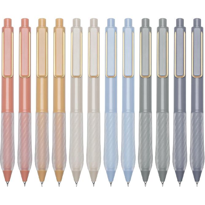 Gel Pens 0.5mm Point Pen Black Ink Smooth Writing Retractable Pen for Office,School Supplies,12-Count (Silver clip)