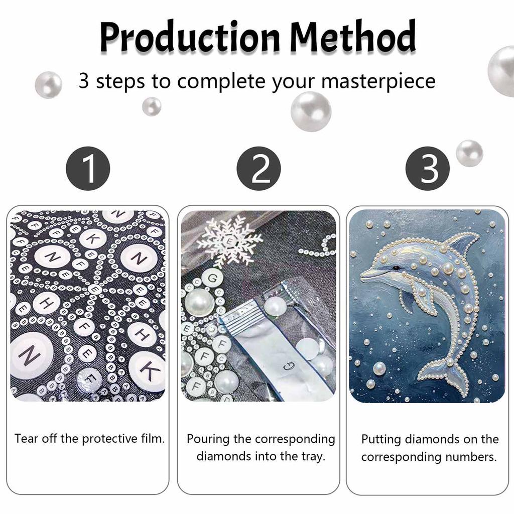 Pearl painting kit Dolphin theme handmade DIY home decoration painting