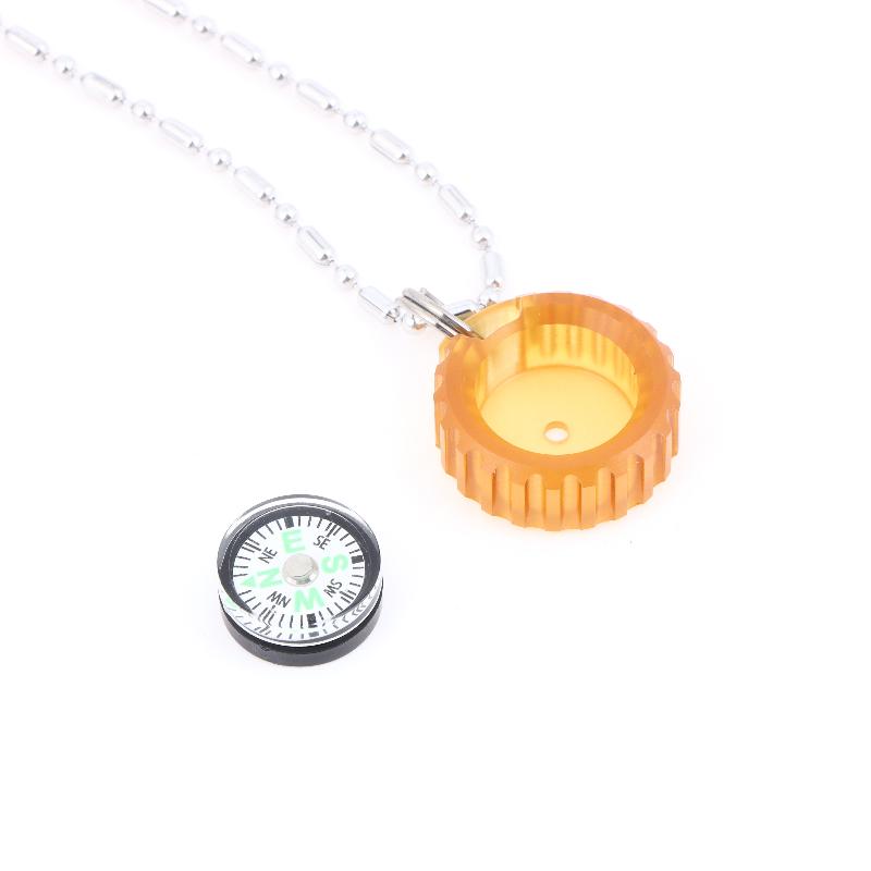 3in1 PEI Compass Pendant Necklace EDC Directional Outdoor Tool Portable for Adventure  Gear