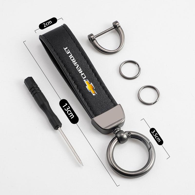 ulcz3 Car Logo Keyring Man Leather Keychain Pendant Accessories For Chevrolet Silverado Camaro Tahoe Equinox Suburban Cruze Malibu