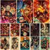 Hot Comic Movie Demon Slayer Mugen Train Posters Kraft Paper Retro Anime Poster Wall Art Decor Home Room Bar Painting Stickers