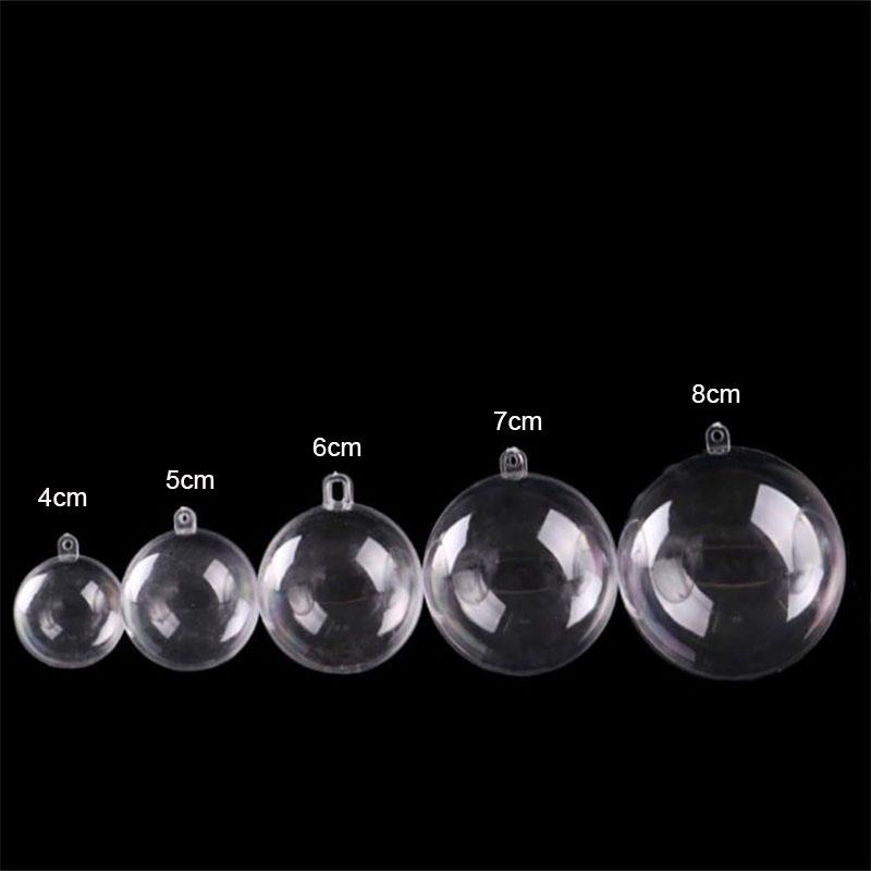 5 шт. 4/5/6/7/8 см прозрачные открытые пластиковые рождественские украшения шар прозрачный безделушка украшение подарочная коробка украшение для вечеринки