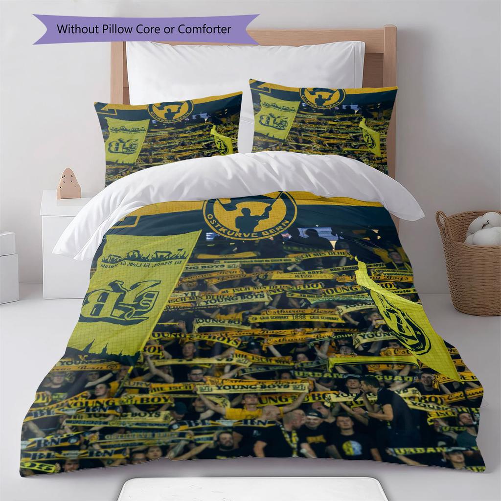 YB Pattern Bedding Home Decoration Birthday Gift ( 1 duvet cover + 2 pillowcase, without core),fan merchandise.