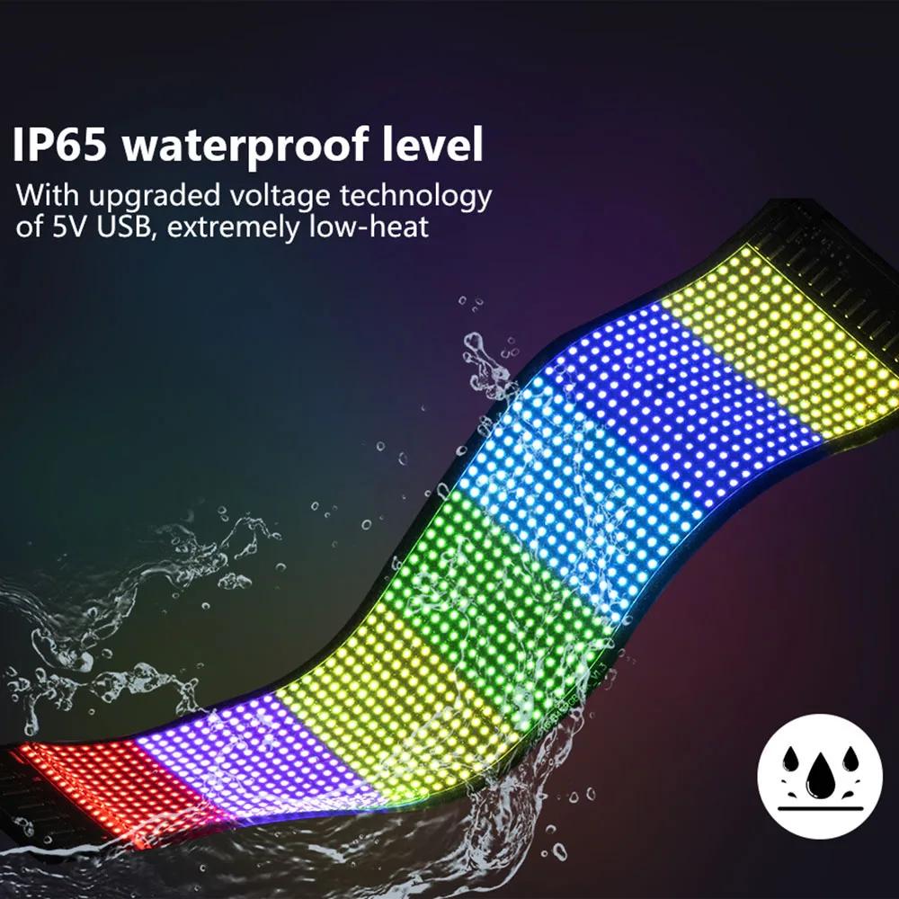 LED Matrix Pixel Panel Display Screen Flexible RGB Car Pattern Graffiti Scrolling Text Animation Shop Reminder Light Bluetooth