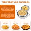 21/24/28 CM Deep Fryer Pot Stainless Steel Oil Pan with Strainer Basket and Thermometer Tempura Oil Fryer for Cooking Kitchen