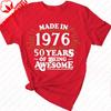 Сделана в 1976 году Футболка Подарок на 50-летие Футболка Мужская и Женская Повседневная Рубашка Винтажная Классическая Мода Уличная Одежда Круглый вырез Короткий рукав