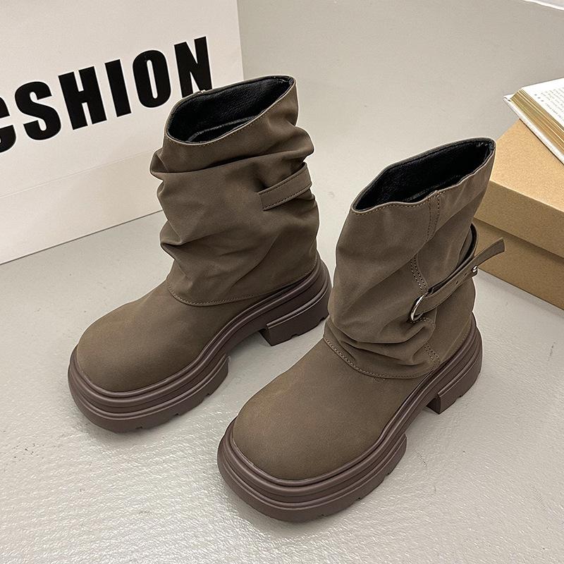 High British style thick bottom super fire show new Martin boots women's autumn short boots
