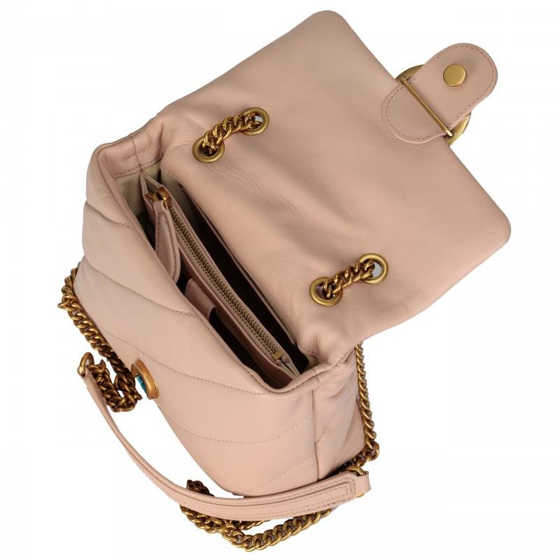 Pinko leather messenger bag love puff mini CL