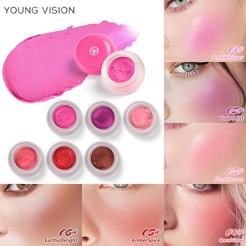 6-color Mousse Blush Nude Natural Delicate Color Long-lasting Matte Velvet Rouge Waterproof Face Beauty