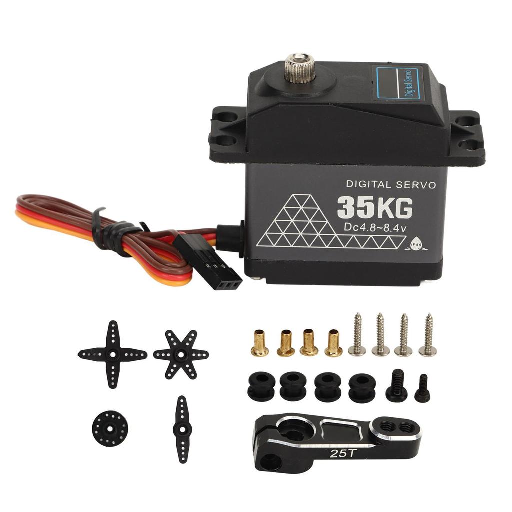 High Torque 35kg Stall Torque Metal Digital Servo for 1/12 Scale RC Car Robots, 1/8 Scale 1/10 Scale Waterproof RC Car Servo