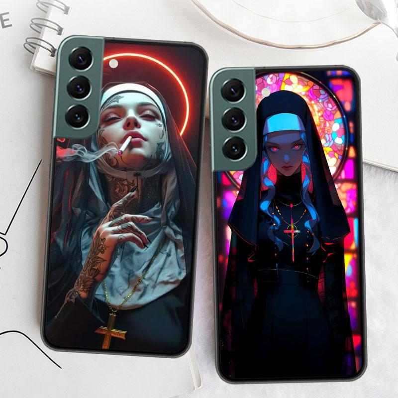 Чехол для телефона "Темная монахиня" для Samsung Galaxy S22 S25 Ultra S21 S10 Plus S26 Edge S20 S23 S24 FE Чехол Силиконовый Мягкий ТПУ Прозрачный Защитный