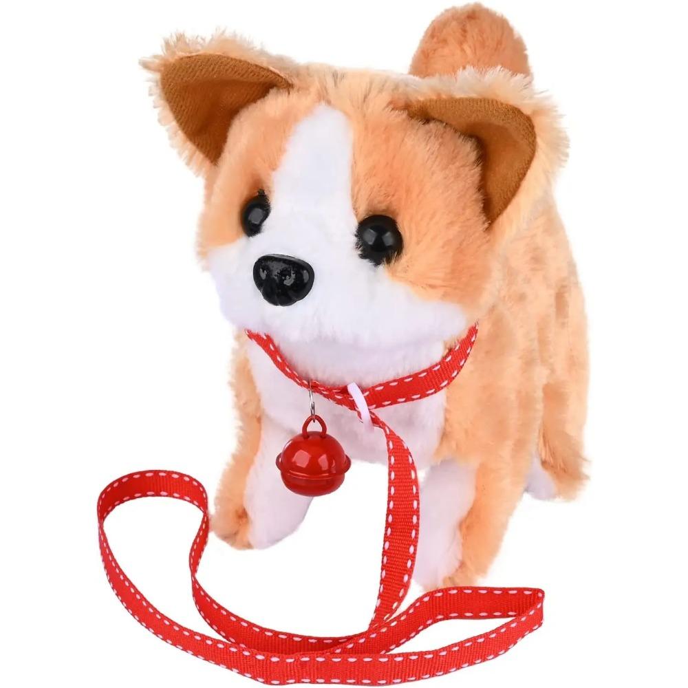 18CM Electric Simulation Puppy Plush Toys Interactive Dog Robot Walking Barking Tail Wagging Toy for Kids Birthday Xmas Gift