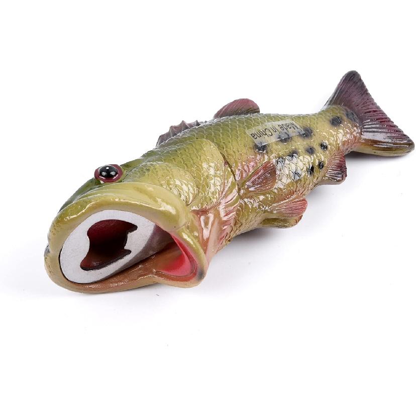 Открывалка для бутылок в виде рыбы-баса, Открывалка для пивных бутылок, Креативная, Смола, Зеленая