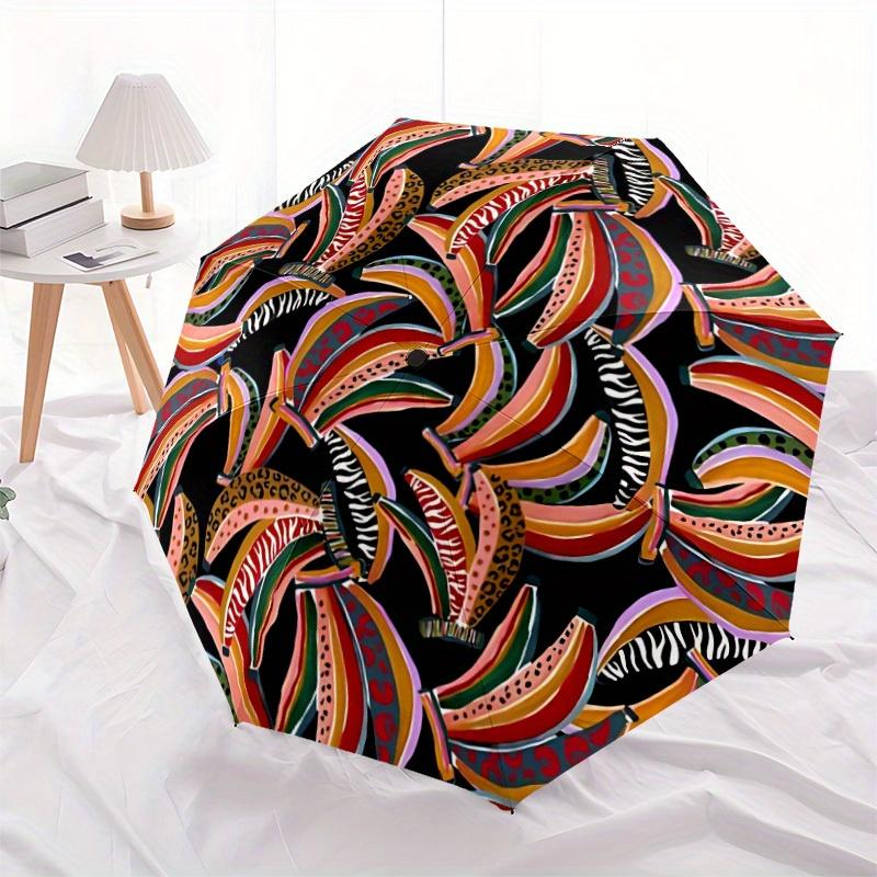 1pc Banana Print Automatic Opening/closing Umbrella with Auto Open/Close, Perfect Gift for Friends, Durable Plastic Handle yy250801223