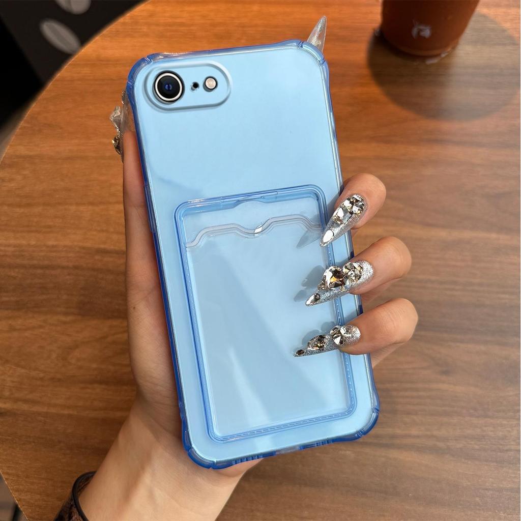 Ударопрочный прозрачный чехол для iPhone 7/8 с кардхолдером