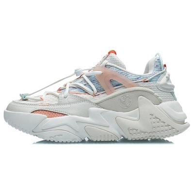 Li Ning Qianhangce Амортизирующие Нескользящие Низкие Повседневные Кроссовки Женские Туманно-Белые AGLR172-1