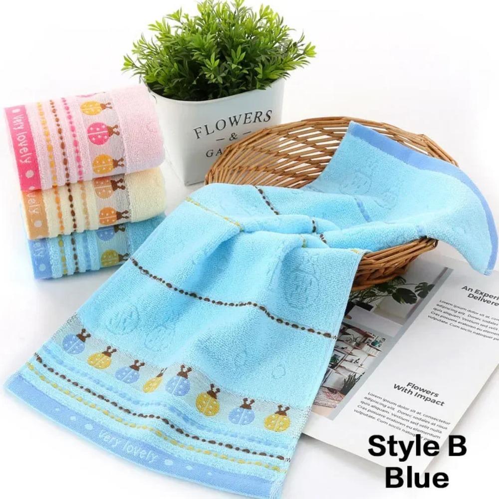 JJYY New 2 Styles of Pure Cotton Children’s Towel 25*50 Soft and Absorbent Baby Children’s Student Face Wash Towel