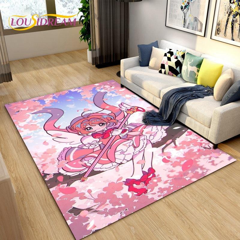 Милый мультяшный коврик Cardcaptor Sakura, коврик для гостиной, спальни, диван, коврик для украшения, детский нескользящий напольный коврик